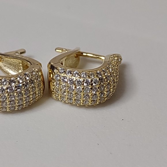 Very Pretty Little Gold Tone 925 China Hoop Earrings - Picture 7 of 14